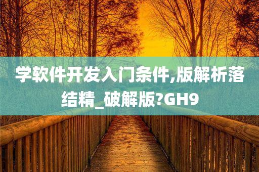 学软件开发入门条件,版解析落结精_破解版?GH9