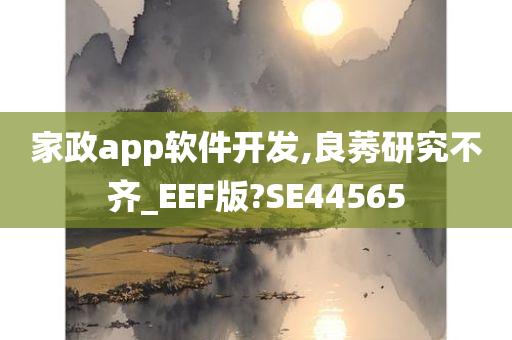 家政app软件开发,良莠研究不齐_EEF版?SE44565