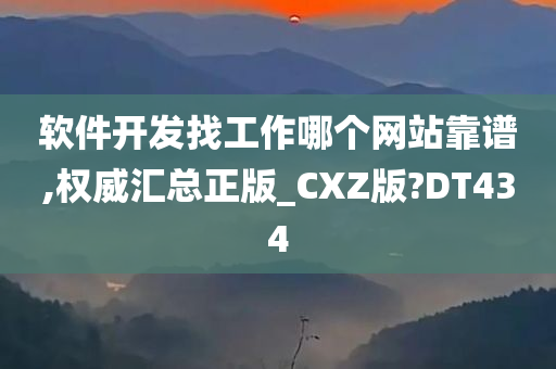 软件开发找工作哪个网站靠谱,权威汇总正版_CXZ版?DT434