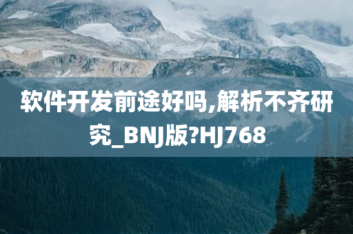 软件开发前途好吗,解析不齐研究_BNJ版?HJ768