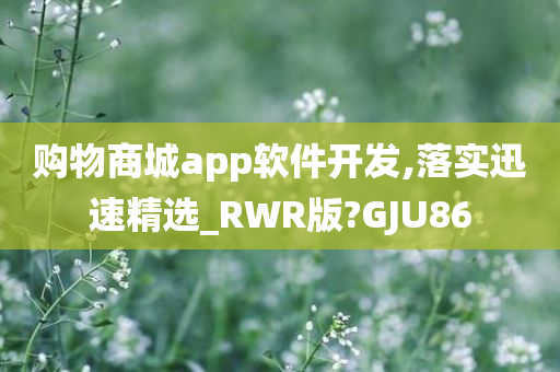 购物商城app软件开发,落实迅速精选_RWR版?GJU86