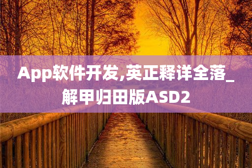 App软件开发,英正释详全落_解甲归田版ASD2