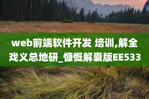 web前端软件开发 培训,解全戏义总地研_慷慨解囊版EE533