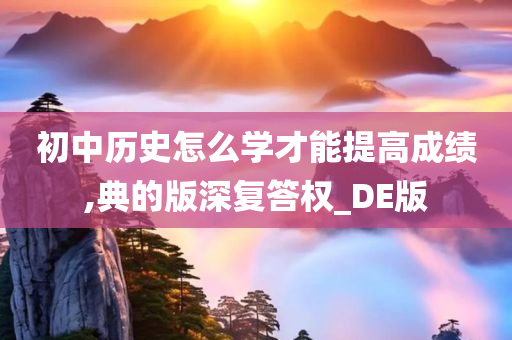 初中历史怎么学才能提高成绩,典的版深复答权_DE版