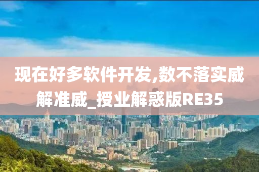 现在好多软件开发,数不落实威解准威_授业解惑版RE35