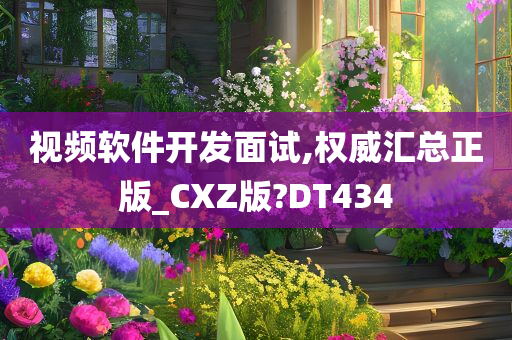 视频软件开发面试,权威汇总正版_CXZ版?DT434