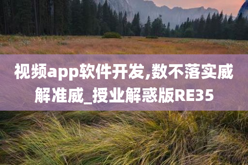 视频app软件开发,数不落实威解准威_授业解惑版RE35