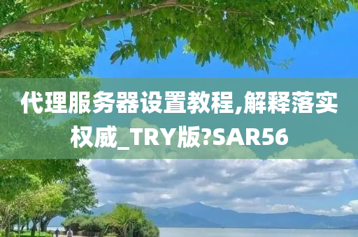 代理服务器设置教程,解释落实权威_TRY版?SAR56