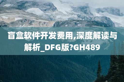 盲盒软件开发费用,深度解读与解析_DFG版?GH489