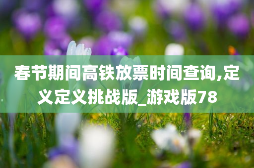 春节期间高铁放票时间查询,定义定义挑战版_游戏版78