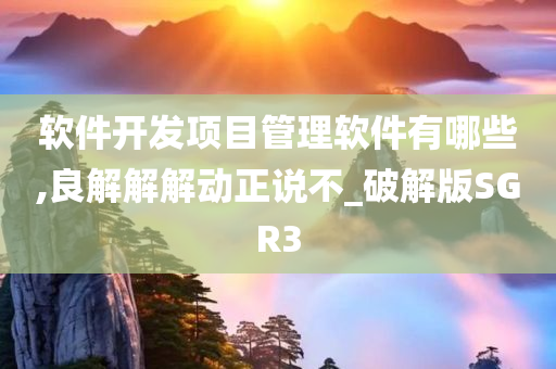 软件开发项目管理软件有哪些,良解解解动正说不_破解版SGR3