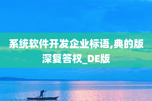 系统软件开发企业标语,典的版深复答权_DE版