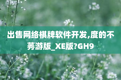 出售网络棋牌软件开发,度的不莠游版_XE版?GH9