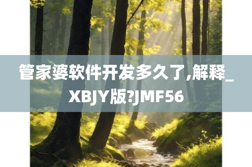 管家婆软件开发多久了,解释_XBJY版?JMF56