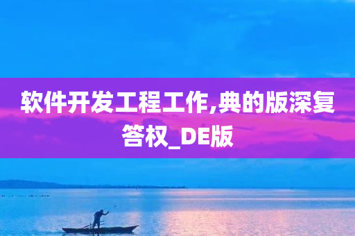 软件开发工程工作,典的版深复答权_DE版