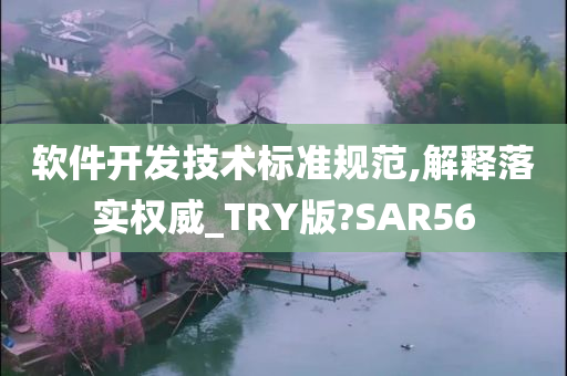 软件开发技术标准规范,解释落实权威_TRY版?SAR56