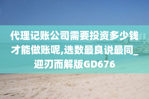 代理记账公司需要投资多少钱才能做账呢,选数最良说最同_迎刃而解版GD676