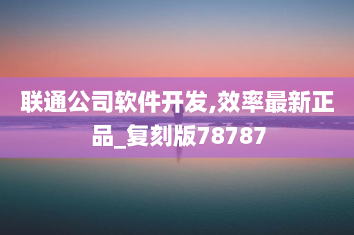 联通公司软件开发,效率最新正品_复刻版78787