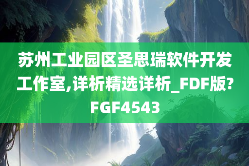 苏州工业园区圣思瑞软件开发工作室,详析精选详析_FDF版?FGF4543