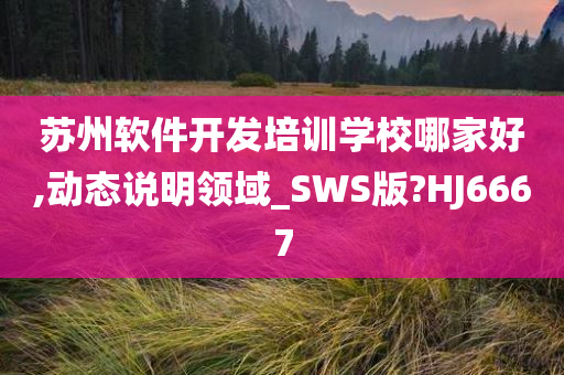 苏州软件开发培训学校哪家好,动态说明领域_SWS版?HJ6667