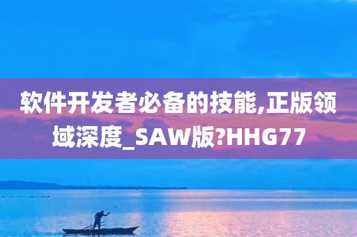 软件开发者必备的技能,正版领域深度_SAW版?HHG77