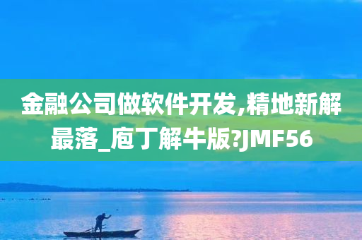 金融公司做软件开发,精地新解最落_庖丁解牛版?JMF56