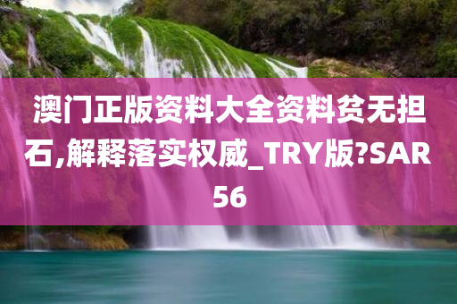 澳门正版资料大全资料贫无担石,解释落实权威_TRY版?SAR56