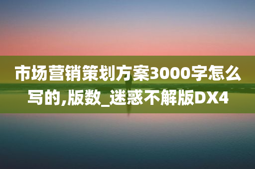 市场营销策划方案3000字怎么写的,版数_迷惑不解版DX4