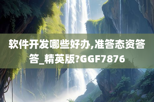 软件开发哪些好办,准答态资答答_精英版?GGF7876