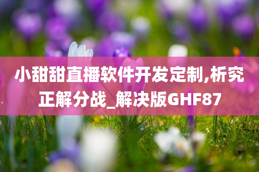 小甜甜直播软件开发定制,析究正解分战_解决版GHF87