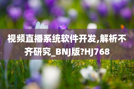 视频直播系统软件开发,解析不齐研究_BNJ版?HJ768