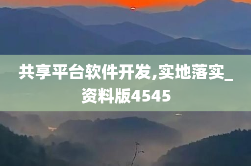 共享平台软件开发,实地落实_资料版4545