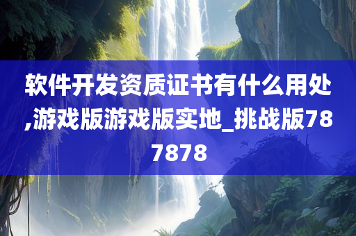 软件开发资质证书有什么用处,游戏版游戏版实地_挑战版787878