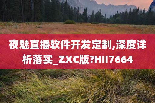 夜魅直播软件开发定制,深度详析落实_ZXC版?HII7664