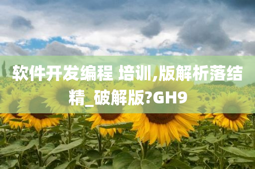 软件开发编程 培训,版解析落结精_破解版?GH9