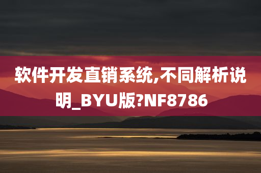 软件开发直销系统,不同解析说明_BYU版?NF8786