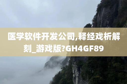 医学软件开发公司,释经戏析解刻_游戏版?GH4GF89