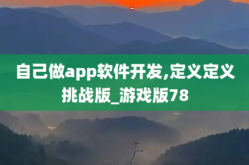 自己做app软件开发,定义定义挑战版_游戏版78