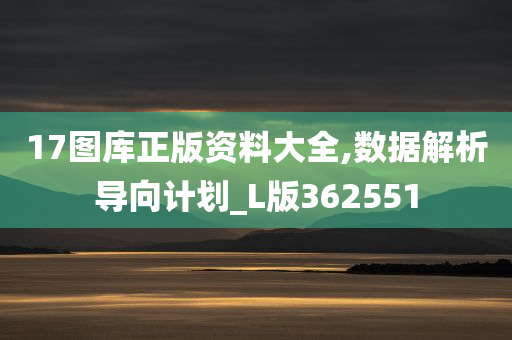 17图库正版资料大全,数据解析导向计划_L版362551