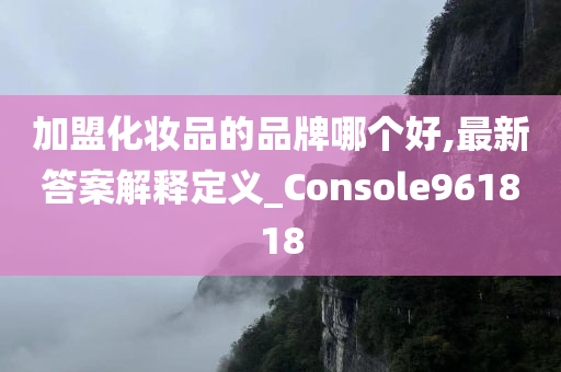 加盟化妆品的品牌哪个好,最新答案解释定义_Console961818