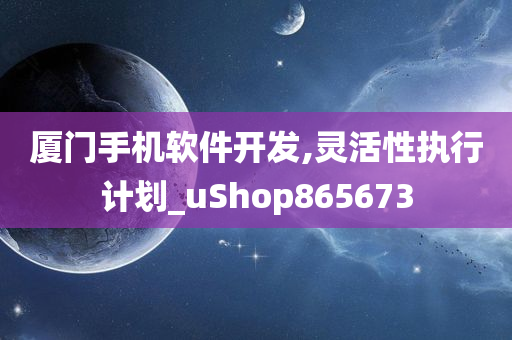 厦门手机软件开发,灵活性执行计划_uShop865673