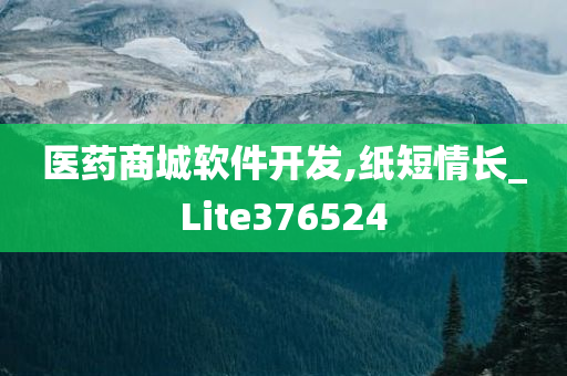 医药商城软件开发,纸短情长_Lite376524