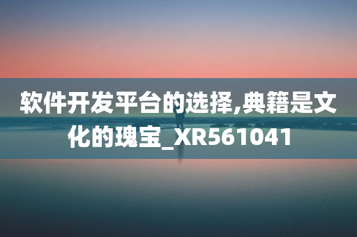 软件开发平台的选择,典籍是文化的瑰宝_XR561041