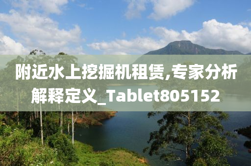 附近水上挖掘机租赁,专家分析解释定义_Tablet805152