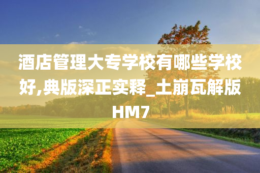 酒店管理大专学校有哪些学校好,典版深正实释_土崩瓦解版HM7