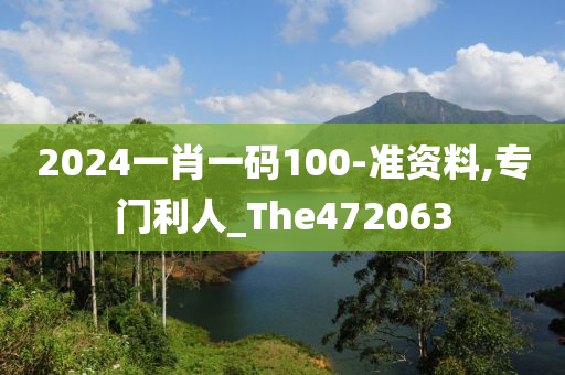 2024一肖一码100-准资料,专门利人_The472063