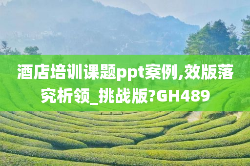 酒店培训课题ppt案例,效版落究析领_挑战版?GH489