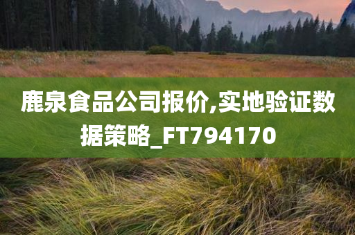 鹿泉食品公司报价,实地验证数据策略_FT794170